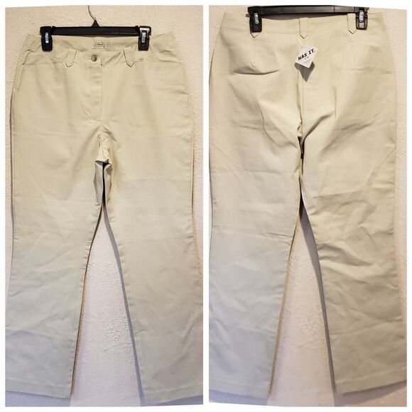 NWT L.L bean Women’s Tan Khaki Jeans Classic Fit  Size 12 Reg - Picture 1 of 12